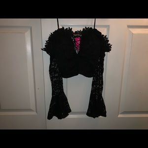 Sexy Black Lace Crop Top